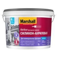 Краска фасадная силиконовая Marshall Akrikor матовая база BC 9 л.