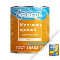 Краска масляная ярко-зеленая МА-15 глянцевая (25 кг) KRAFOR ГОСТ