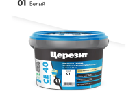 Затирка CE 40 белая №01 водоотталкивающая затирка (2 кг) Церезит
