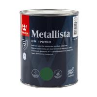 Краска для металла по ржавчине 3 в 1 Tikkurila Metallista (Металлиста) (0.8 л) зеленая