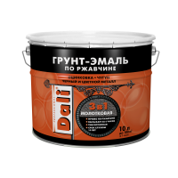 Грунт-эмаль по ржавчине 3в1 Молотковая DALI (10 л) черная