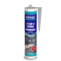 Герметик силиконовый белый для кухни и ванны 300 мл KRASS